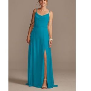 Oasis Teal Chiffon Bridesmaids Dress